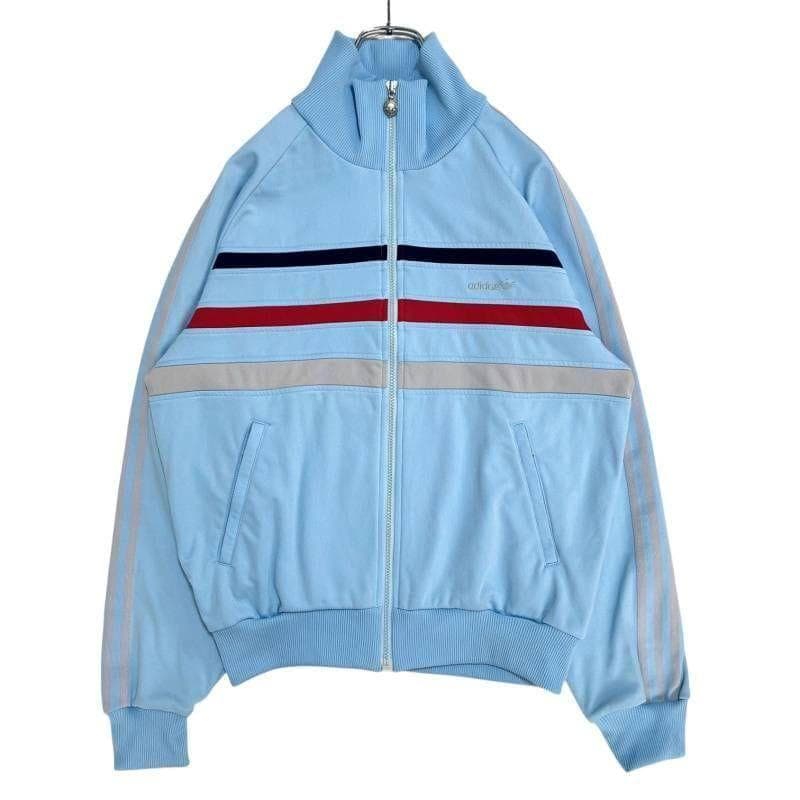 9509_2 adidas ヴィンテージトラックジャケット デサント 水色 L