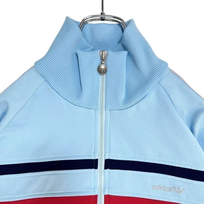 9509_2 adidas ヴィンテージトラックジャケット デサント 水色 L