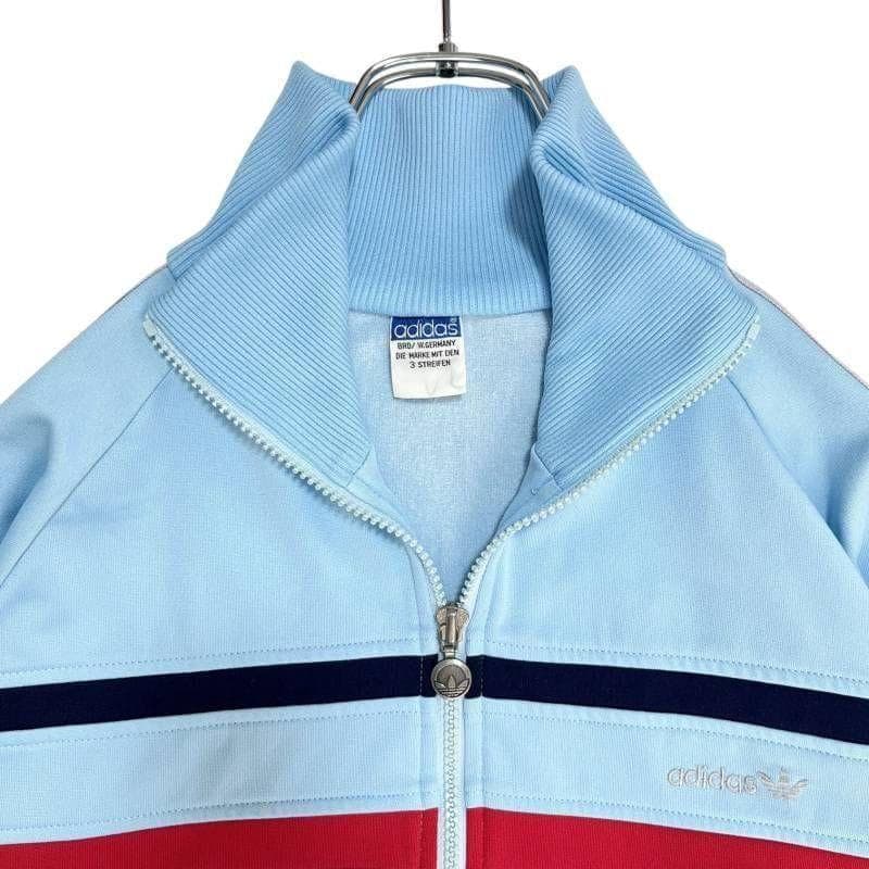 9509_2 adidas ヴィンテージトラックジャケット デサント 水色 L