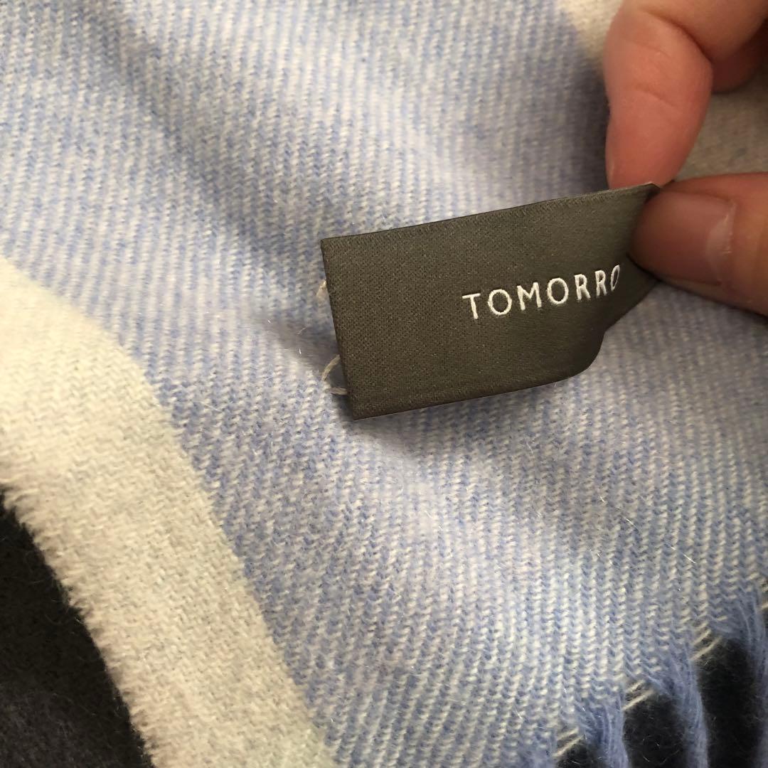 TOMORROWLAND カシミヤ ブロックストライプストール　マフラー