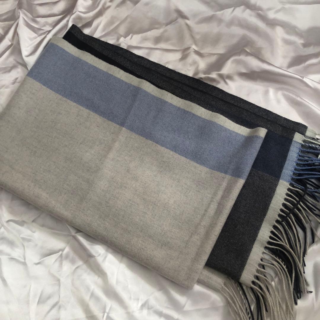 TOMORROWLAND カシミヤ ブロックストライプストール　マフラー