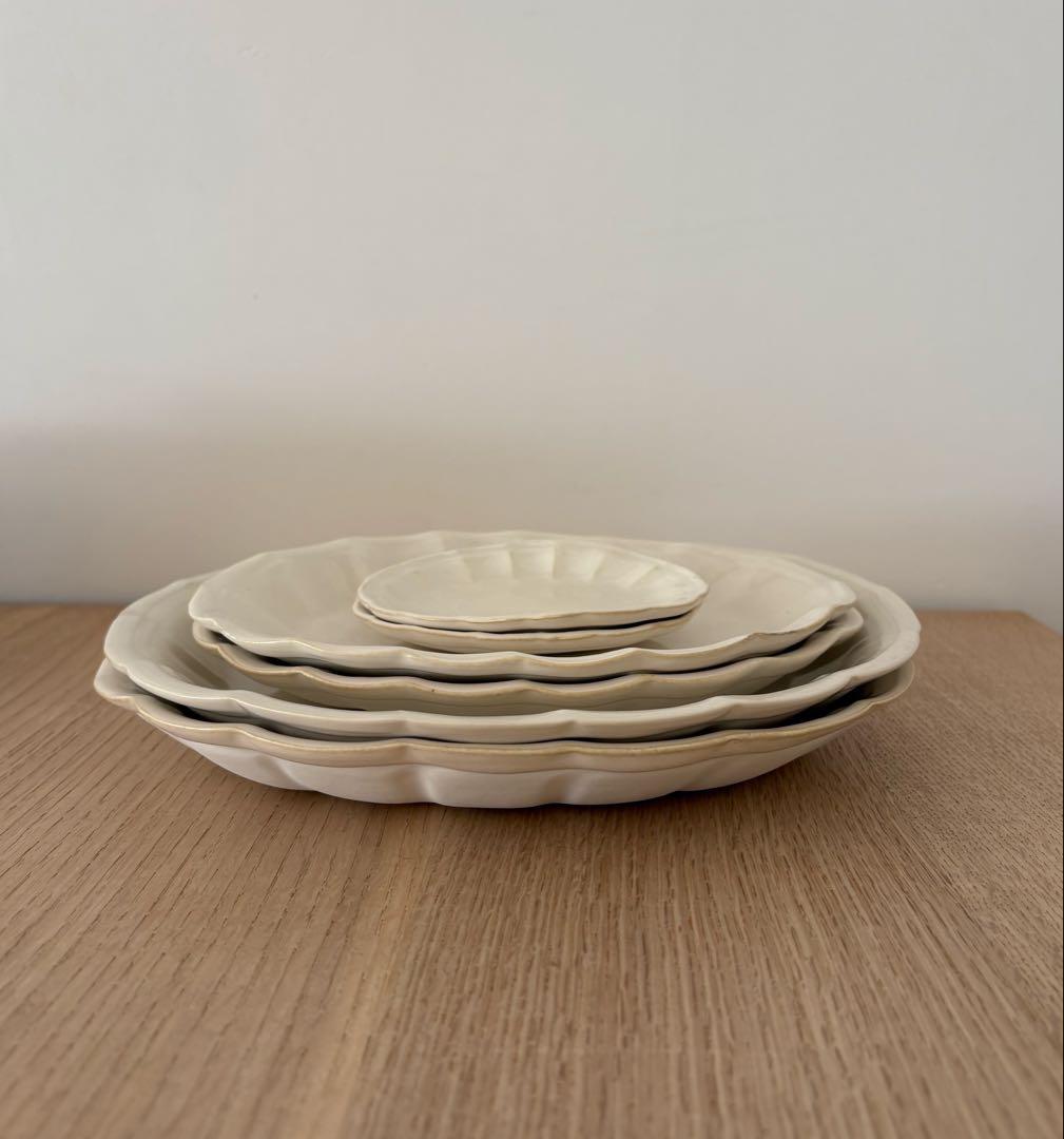 角田淳さん　オーバル花皿　中・小・ミニ　各2枚セット