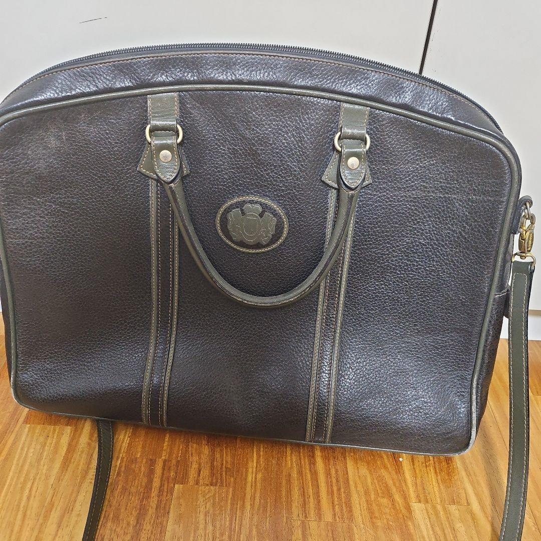 ​【極美品/伊製】a.testoni DINAMICO レザーバッグ 2点セット