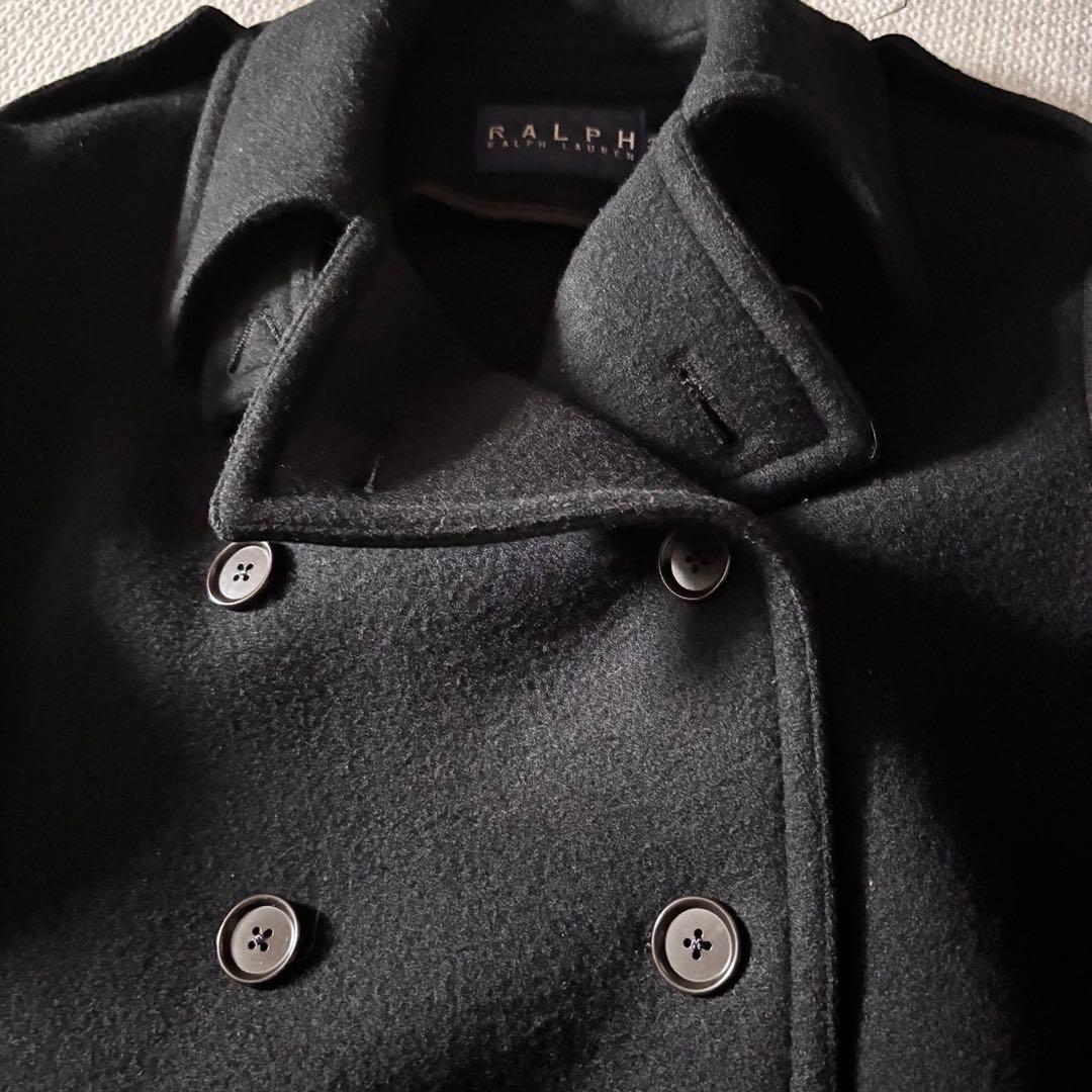 【ラルフローレン】RALPH LAUREN 美品 ウール100%ピーコートS 黒