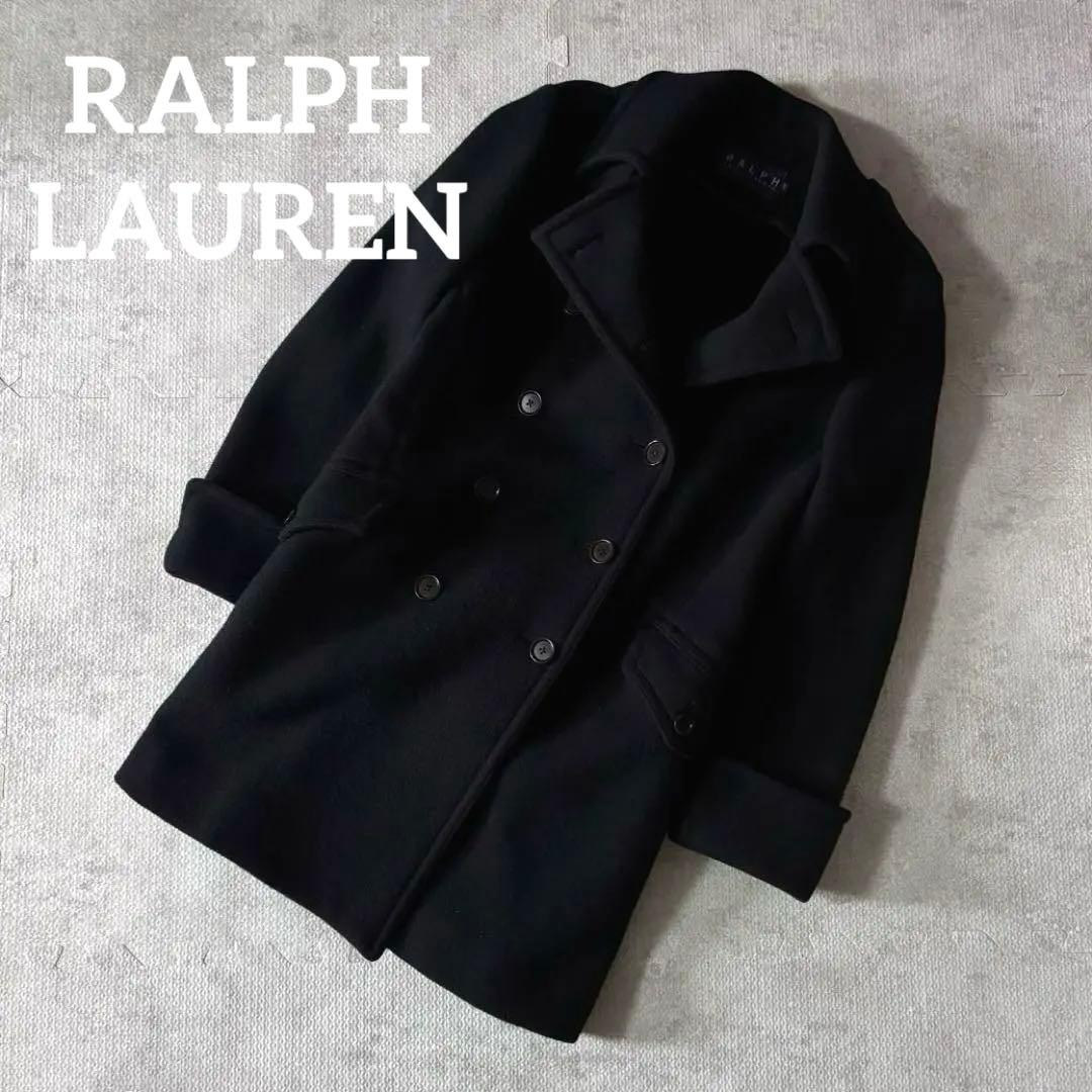 【ラルフローレン】RALPH LAUREN 美品 ウール100%ピーコートS 黒