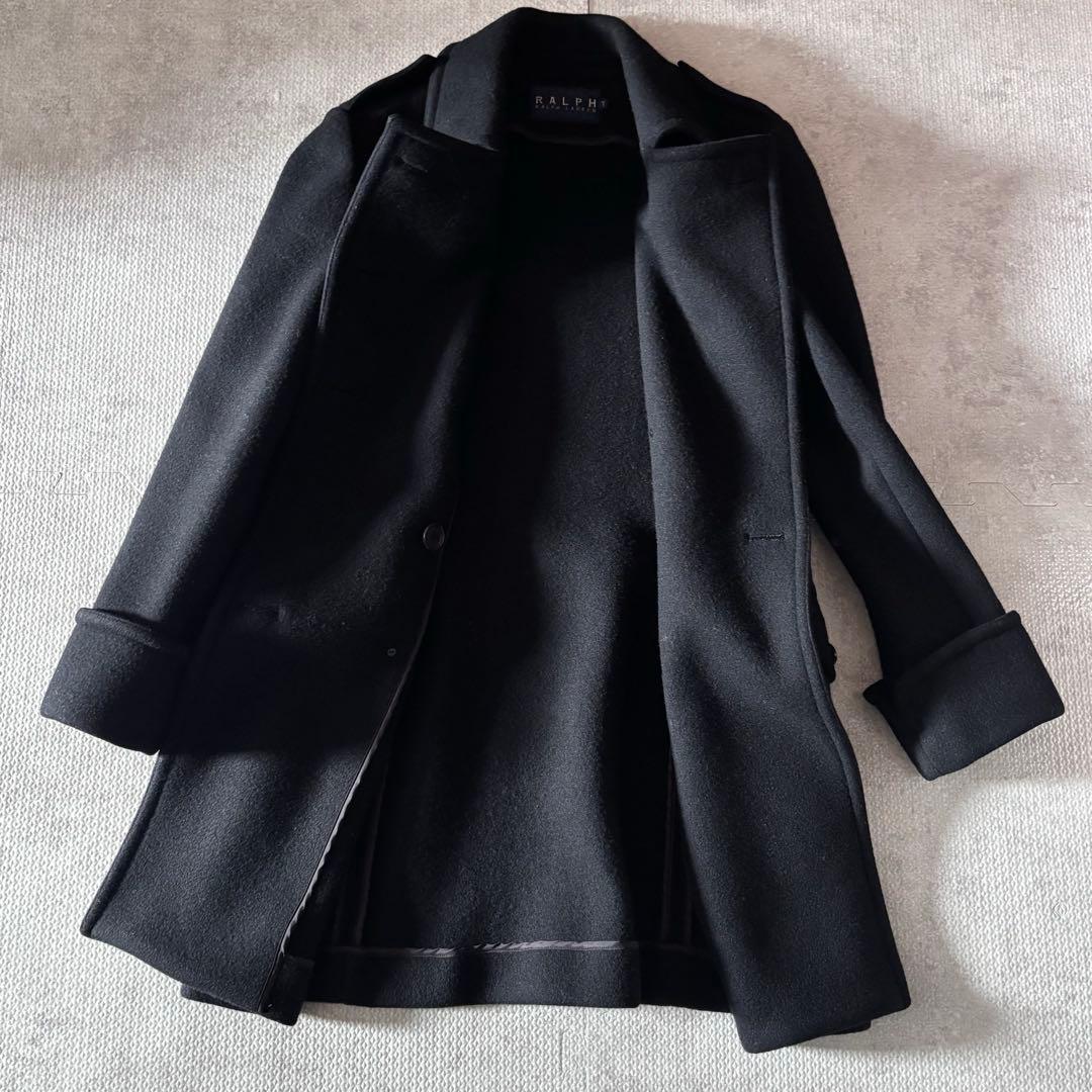 【ラルフローレン】RALPH LAUREN 美品 ウール100%ピーコートS 黒