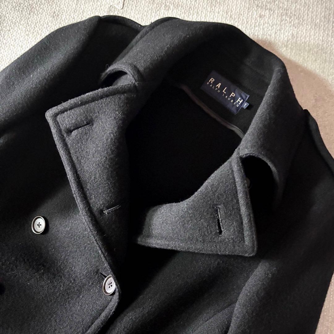 【ラルフローレン】RALPH LAUREN 美品 ウール100%ピーコートS 黒