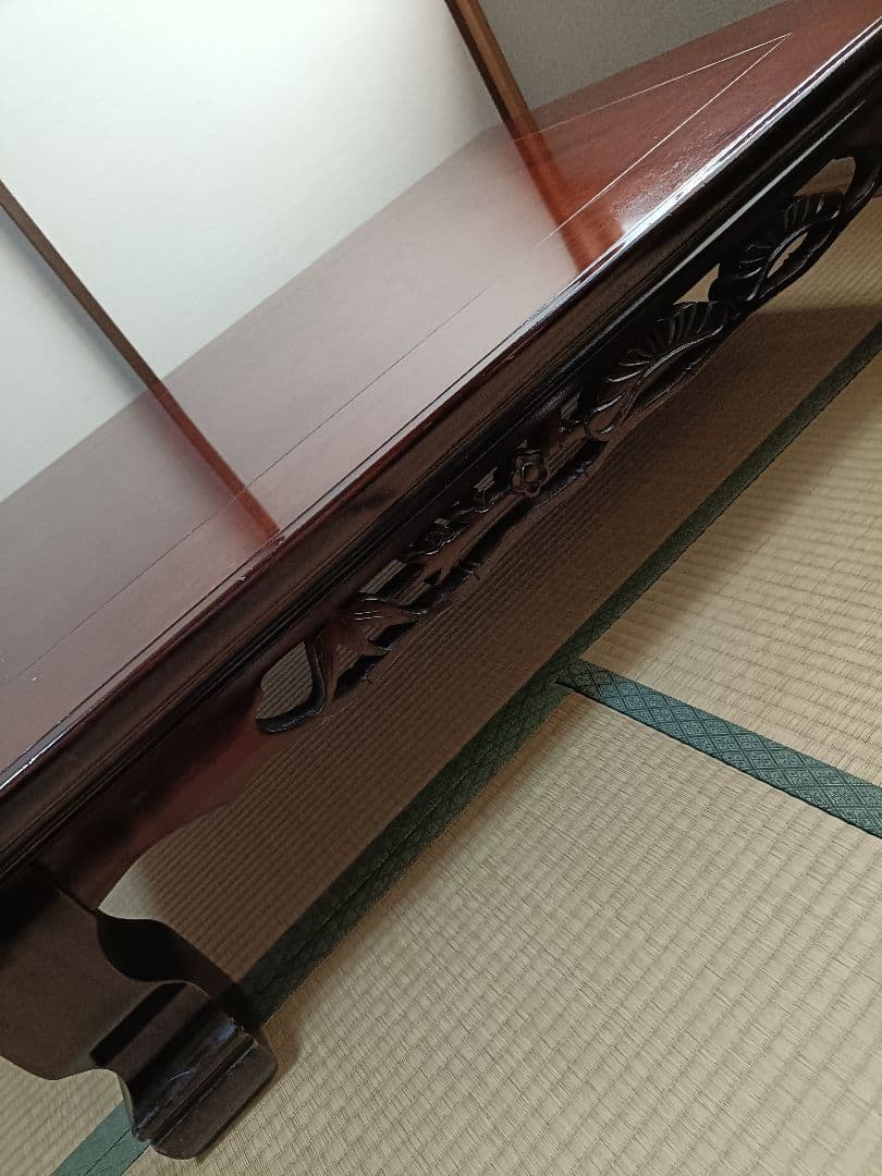 座卓　和室　ローテーブル　天然木化粧合板　年代物　昭和期　レトロ　アンティーク