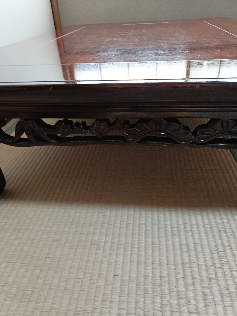 座卓　和室　ローテーブル　天然木化粧合板　年代物　昭和期　レトロ　アンティーク