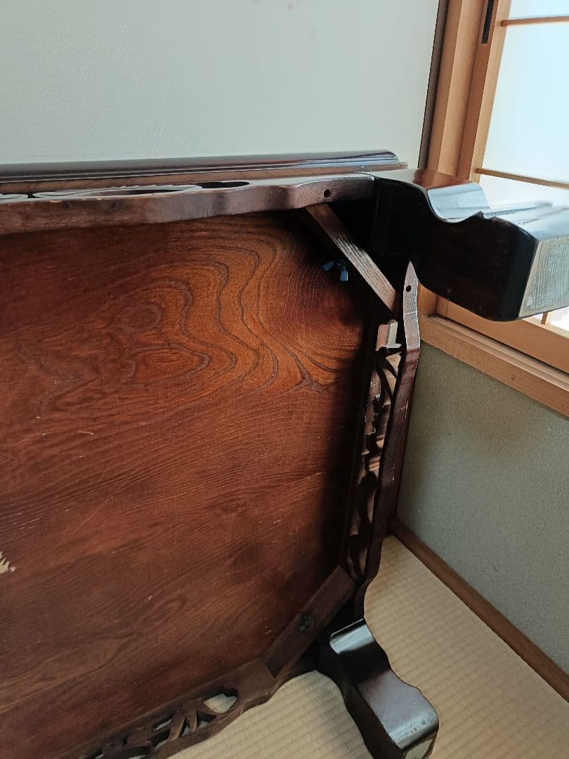 座卓　和室　ローテーブル　天然木化粧合板　年代物　昭和期　レトロ　アンティーク