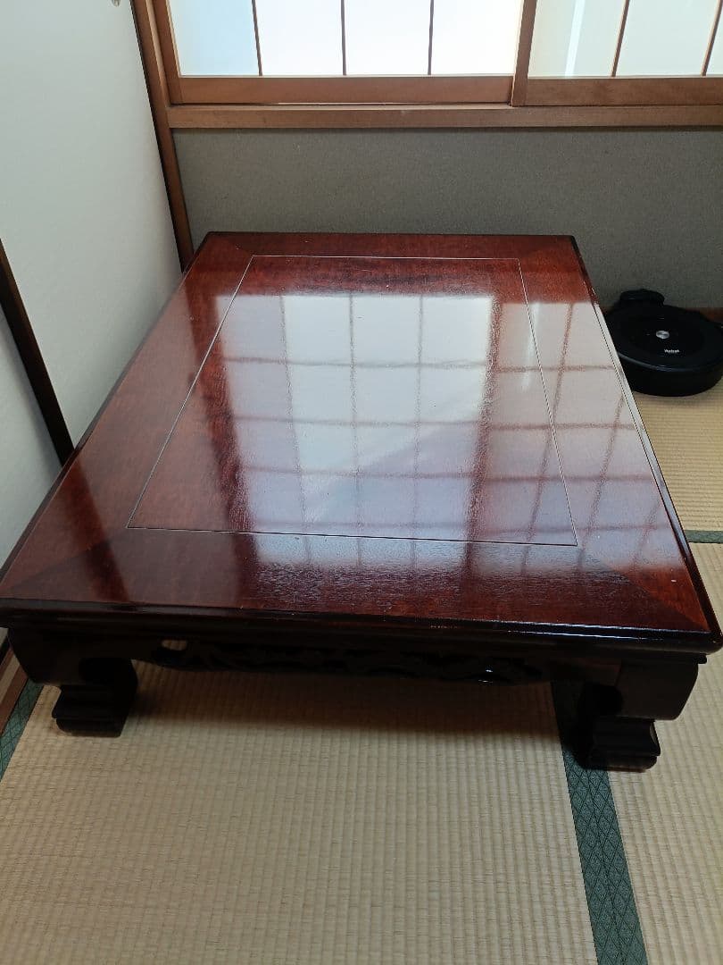 座卓　和室　ローテーブル　天然木化粧合板　年代物　昭和期　レトロ　アンティーク