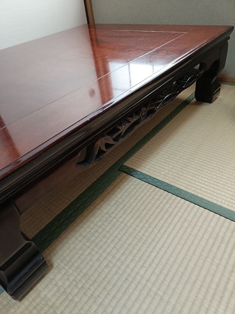 座卓　和室　ローテーブル　天然木化粧合板　年代物　昭和期　レトロ　アンティーク