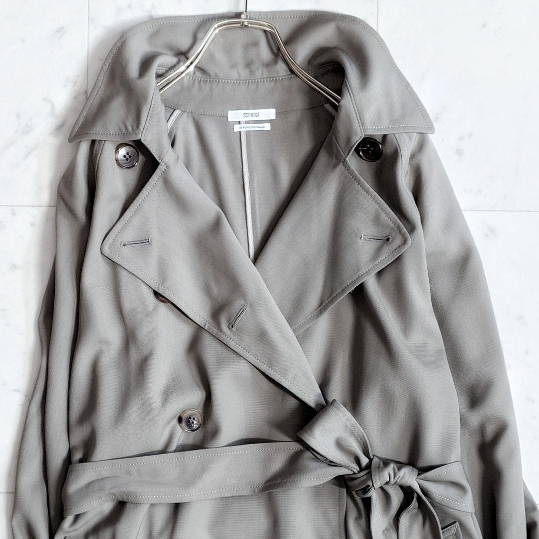 美品✨エーピーストゥディオ SCENTOF ウールオーバートレンチコート カーキ