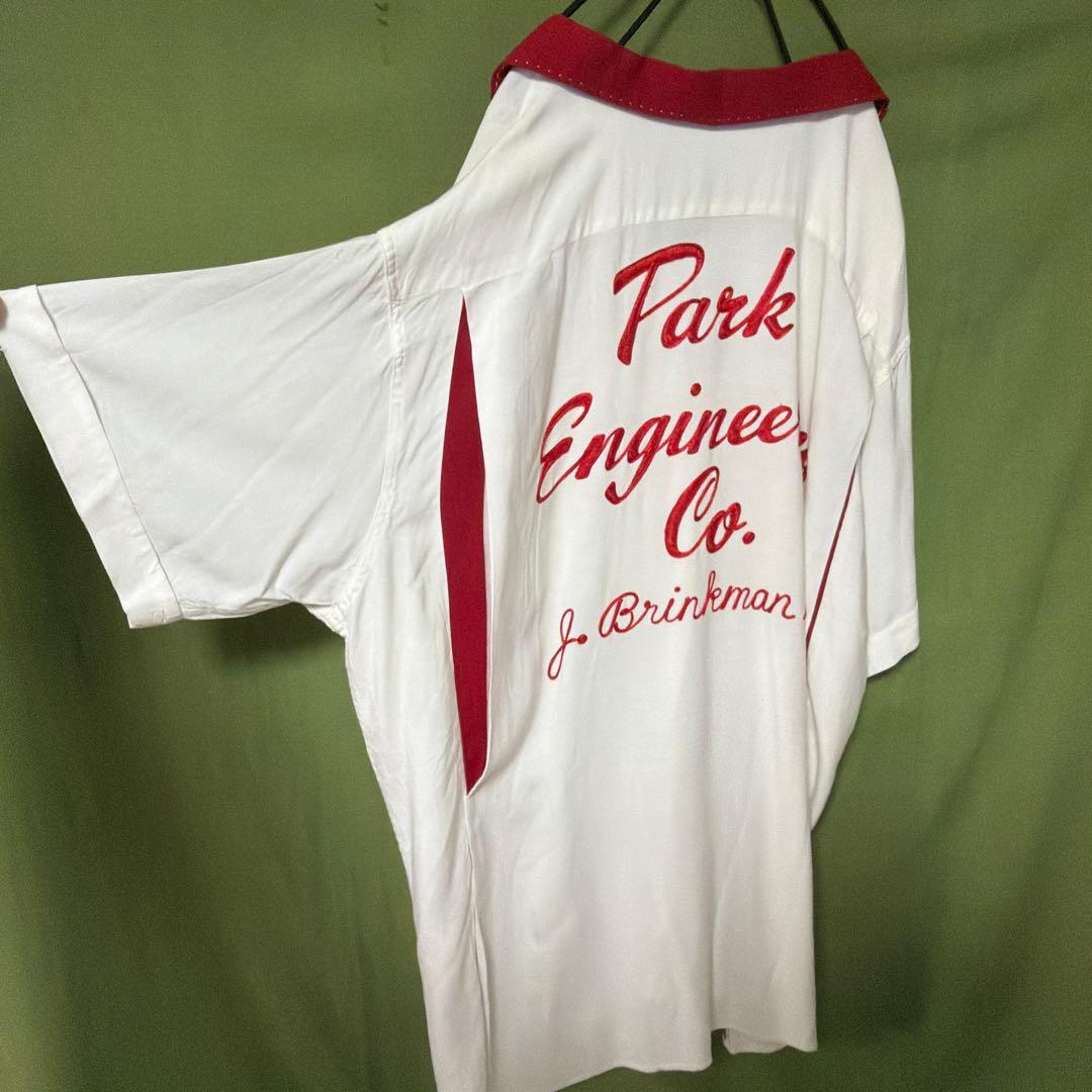 Nat Nast ホワイトレッド ボウリングシャツ