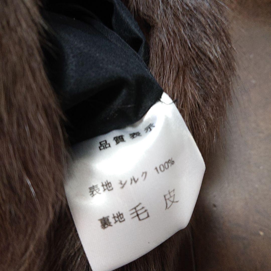 毛皮リバーシブルコートロシアンリス、シルク丈80センチ軽量ふんわりあたたか