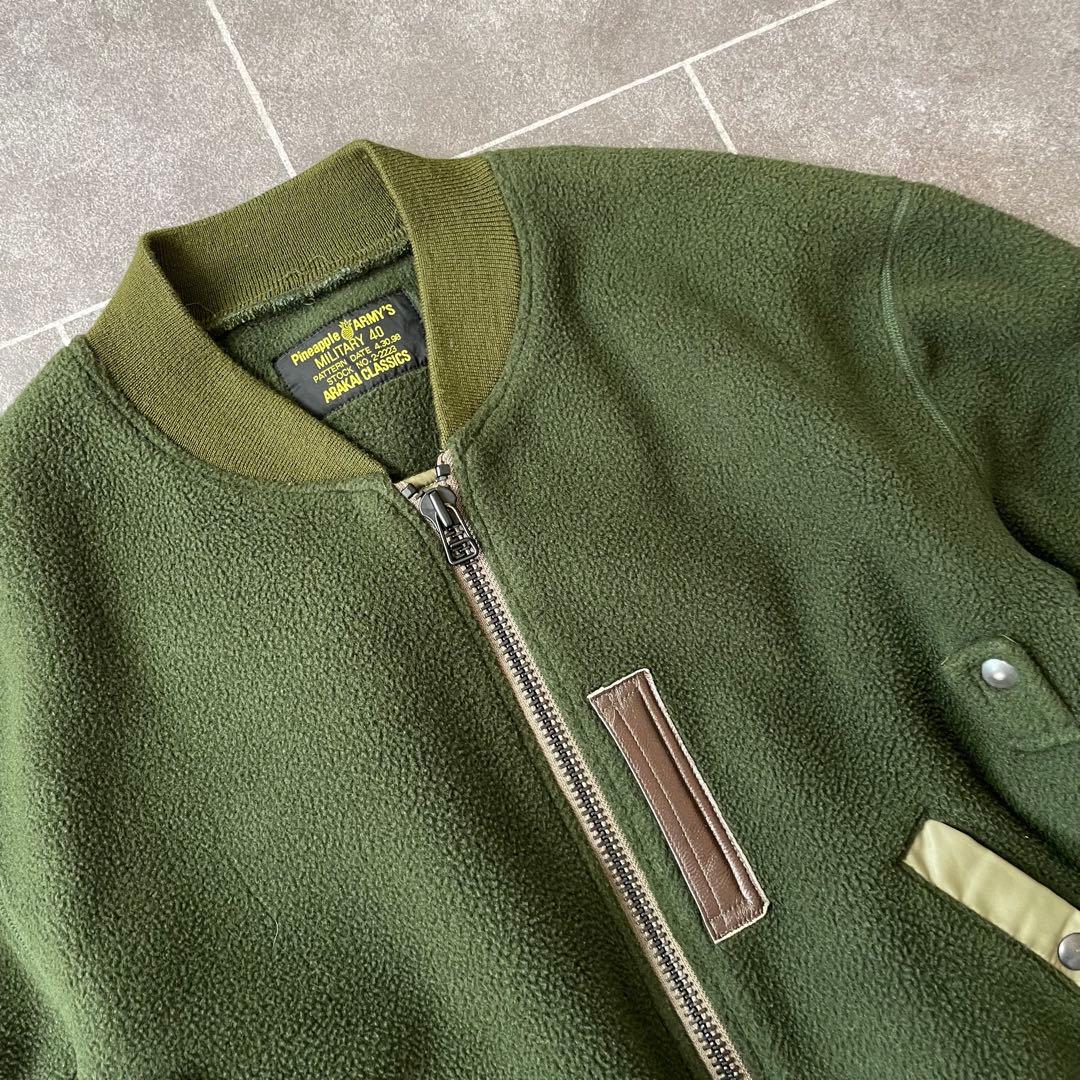 PineappleARMY'S MA-1ナイロン切替フリースボンバージャケット