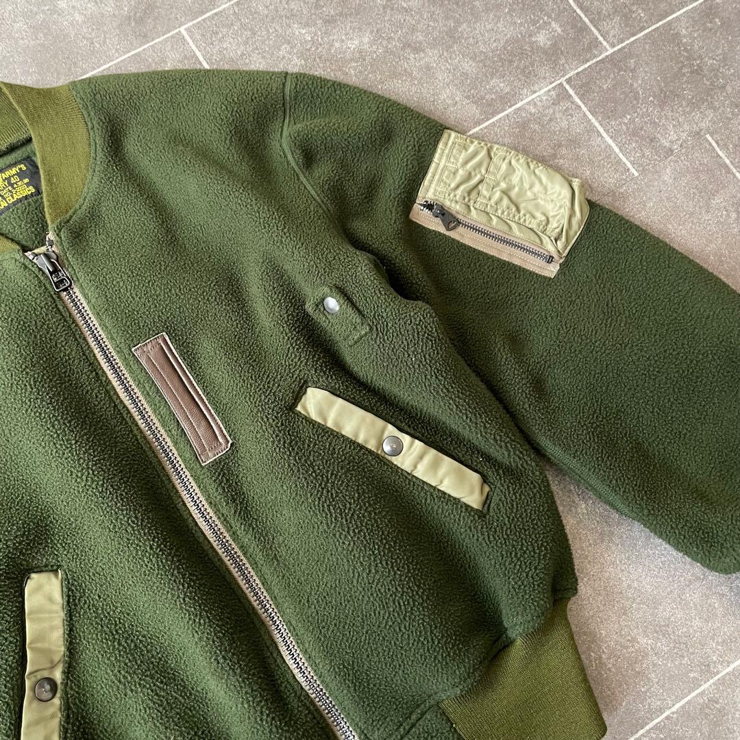 PineappleARMY'S MA-1ナイロン切替フリースボンバージャケット