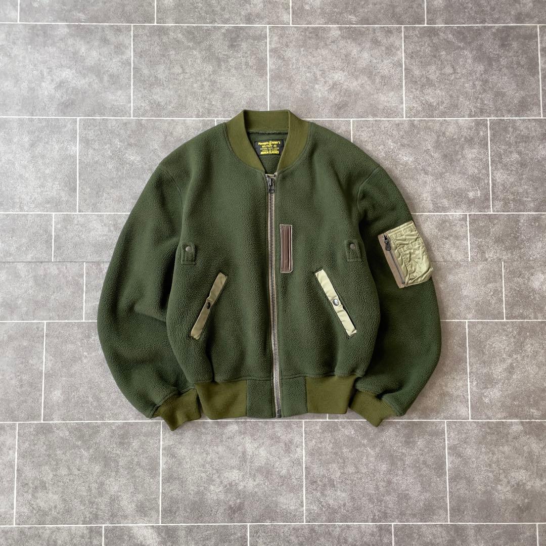 PineappleARMY'S MA-1ナイロン切替フリースボンバージャケット