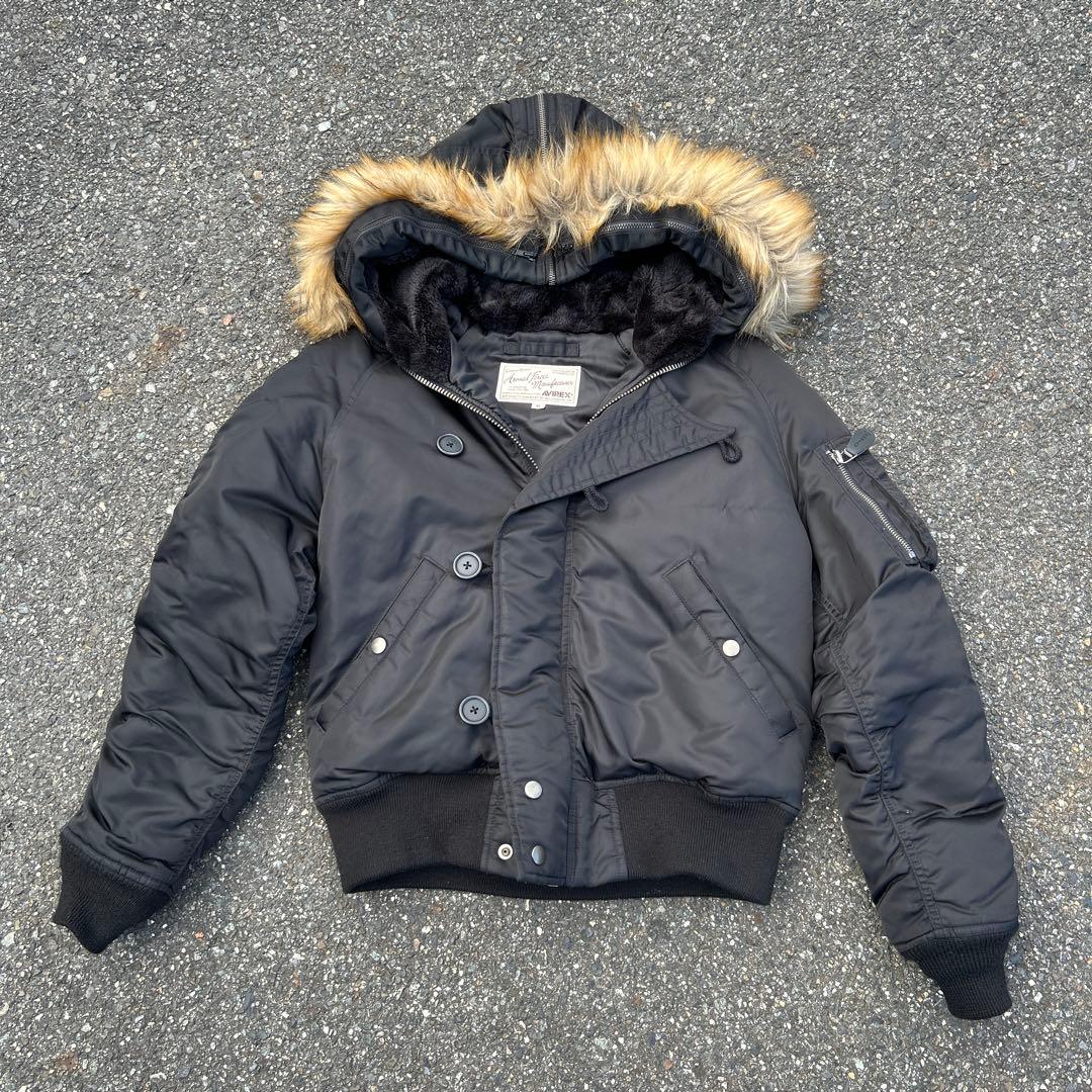 即完売 AVIREX アヴィレックス n2b ファー y2k 短丈 ブラック