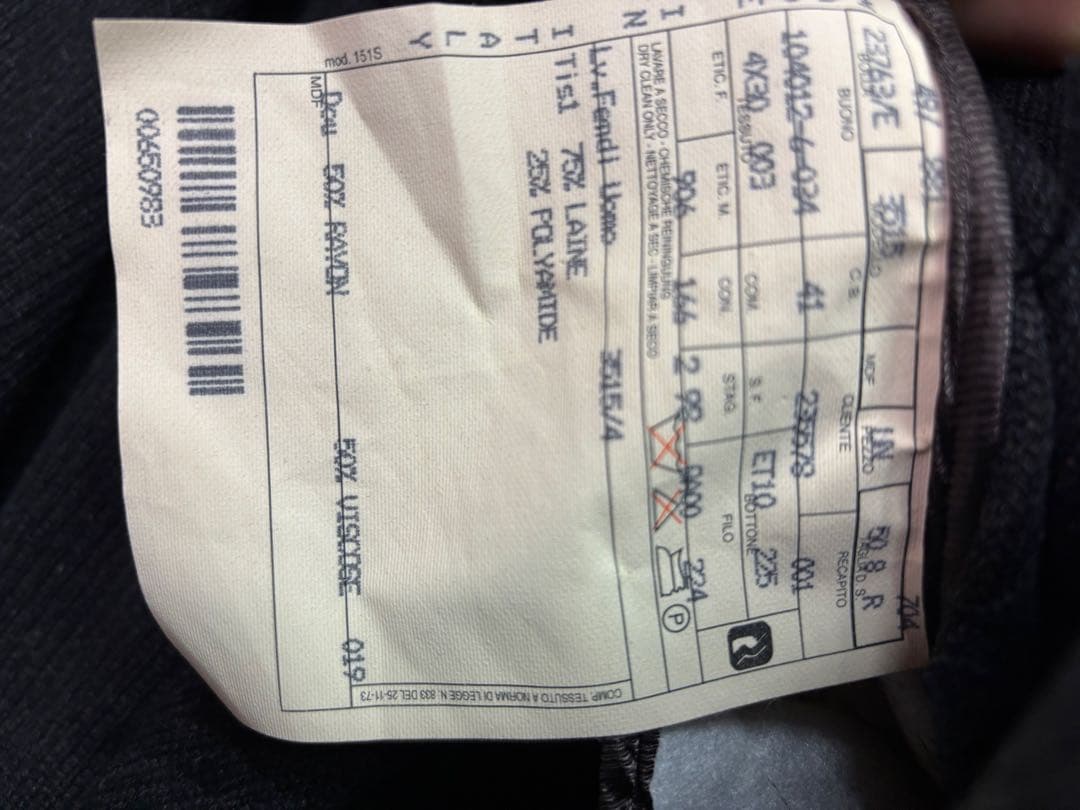 Fendi ブラックチェスターコート