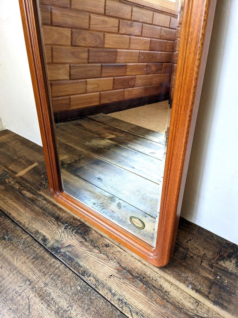 【受取者様が決まりました】木製スタンドミラー ミエミラー 面取り加工　姿見