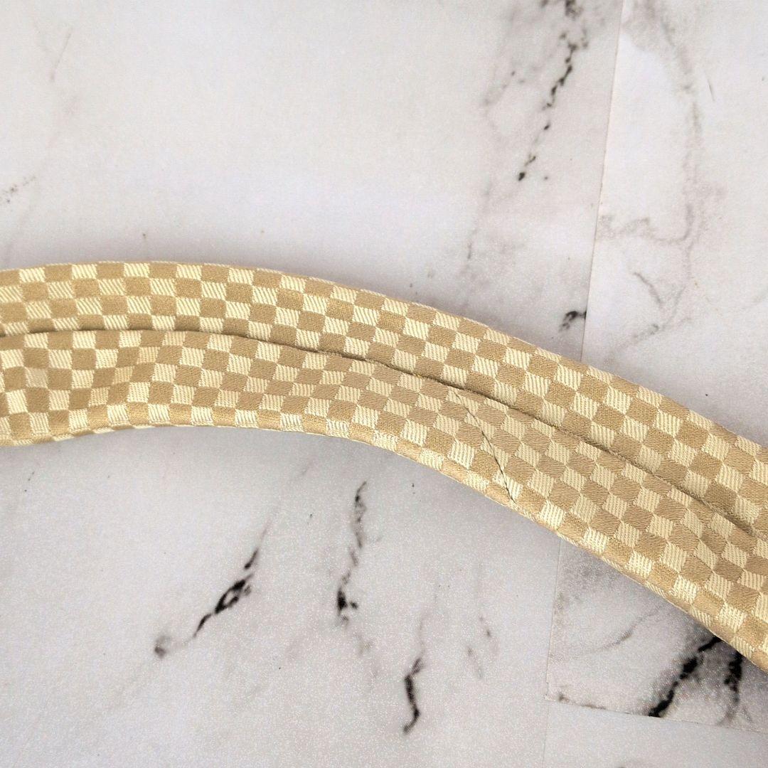 【極美品】ルイヴィトン☆ダミエ　LV刺繍　シャンパンゴールド　ネクタイ　メンズ