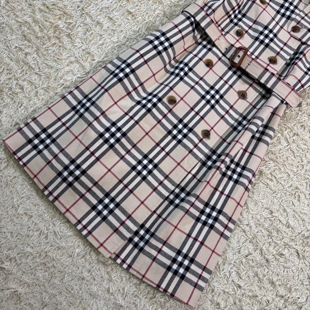 バーバリーロンドン　ノバチェック　ベルト　コットン　膝丈　ワンピース　140A