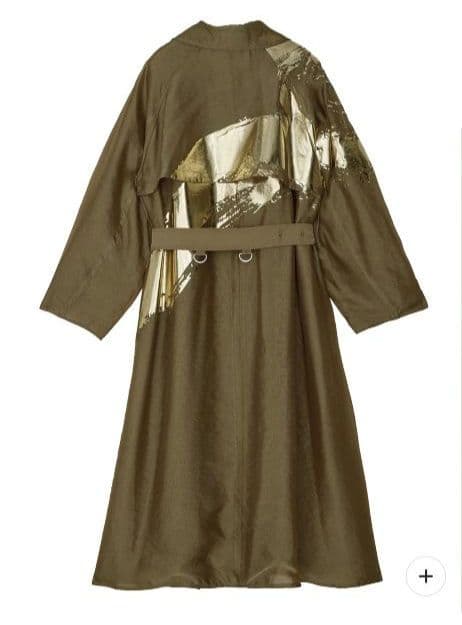 アメリヴィンテージFOIL PAINTING SHEER TRENCH COAT