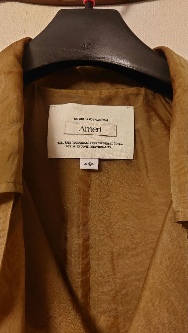 アメリヴィンテージFOIL PAINTING SHEER TRENCH COAT