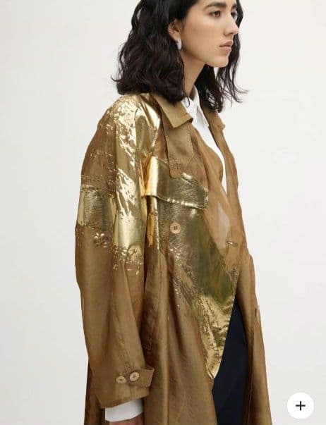 アメリヴィンテージFOIL PAINTING SHEER TRENCH COAT