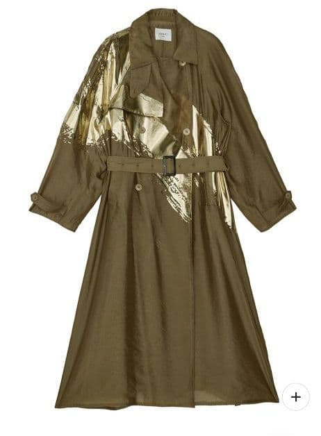 アメリヴィンテージFOIL PAINTING SHEER TRENCH COAT