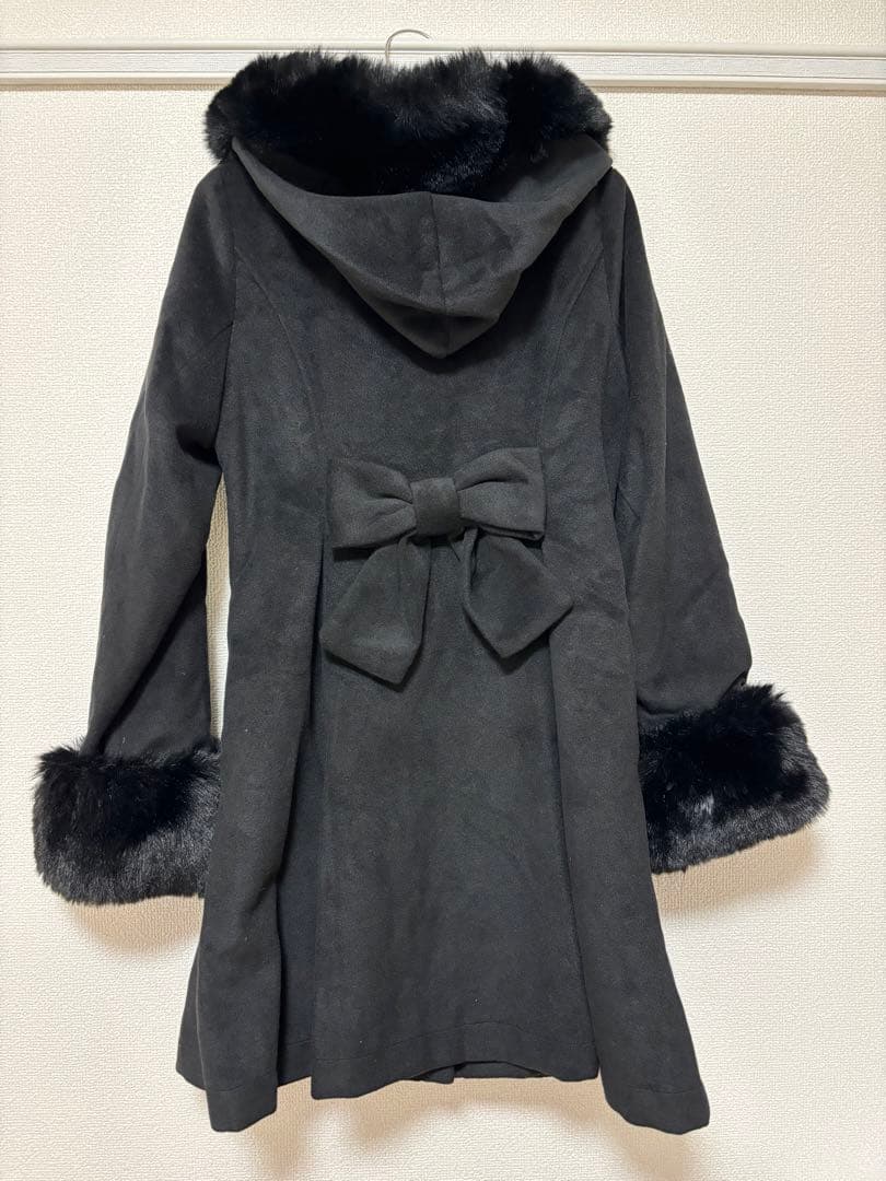 ♥ロジータ バックリボンフーディーコート ブラック♥