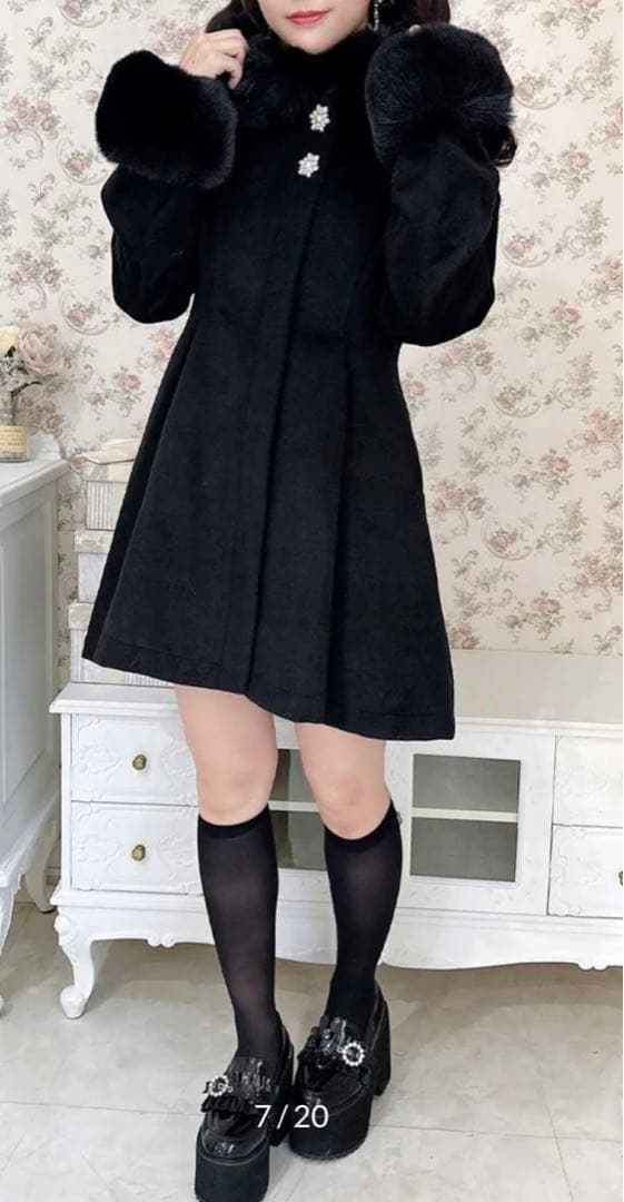 ♥ロジータ バックリボンフーディーコート ブラック♥