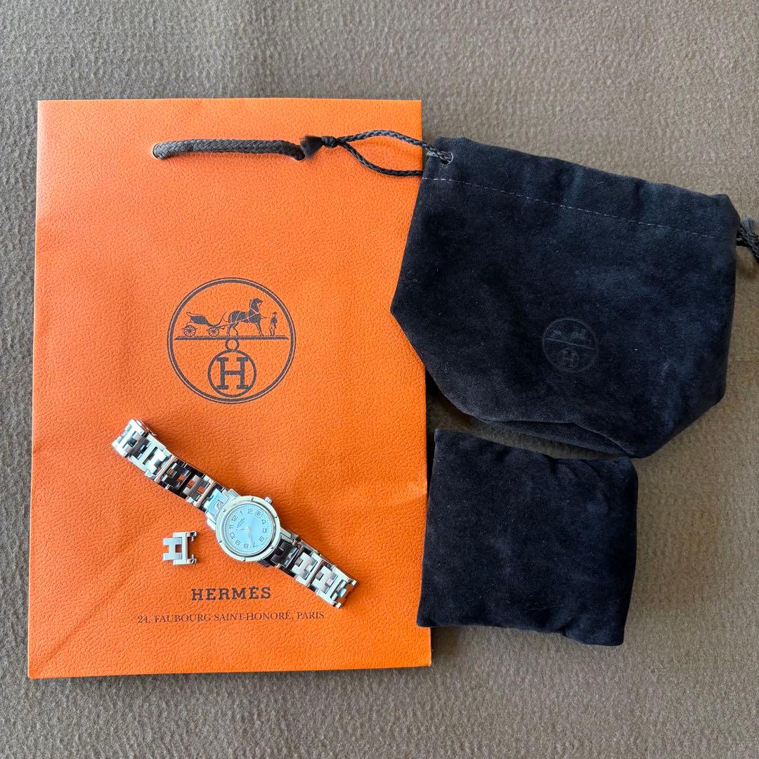 【HERMES】✨極美品✨ エルメス クリッパー レディース 腕時計 ホワイト