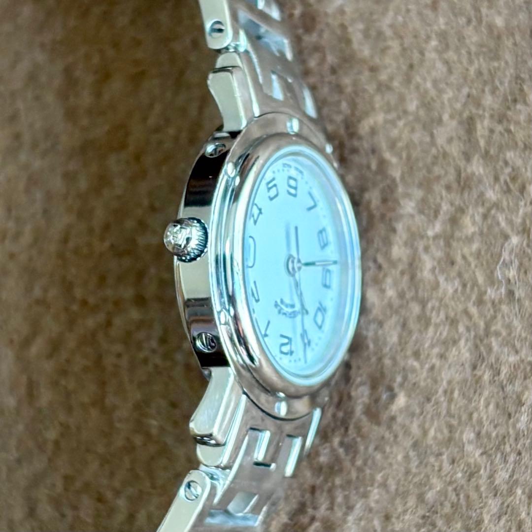 【HERMES】✨極美品✨ エルメス クリッパー レディース 腕時計 ホワイト