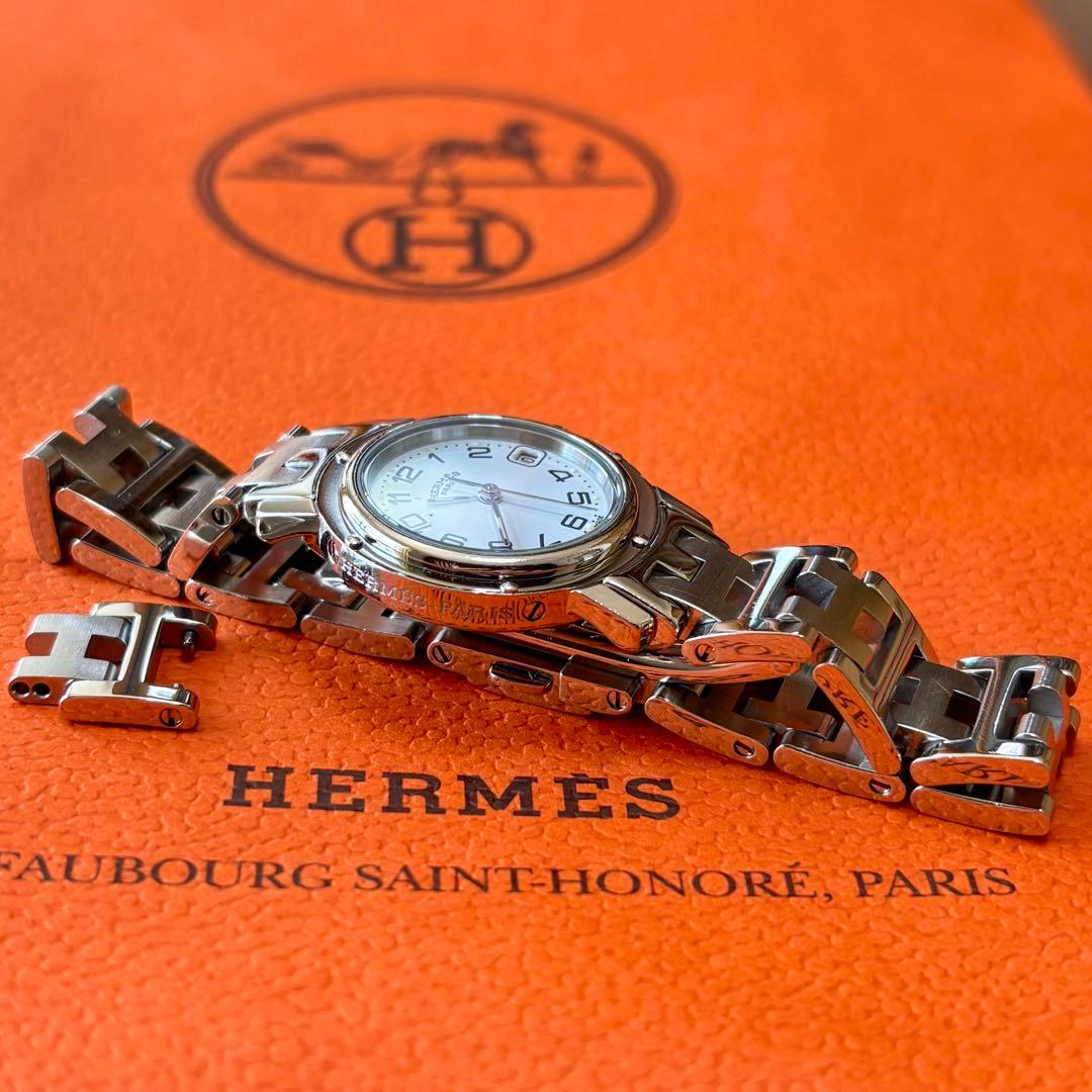 【HERMES】✨極美品✨ エルメス クリッパー レディース 腕時計 ホワイト