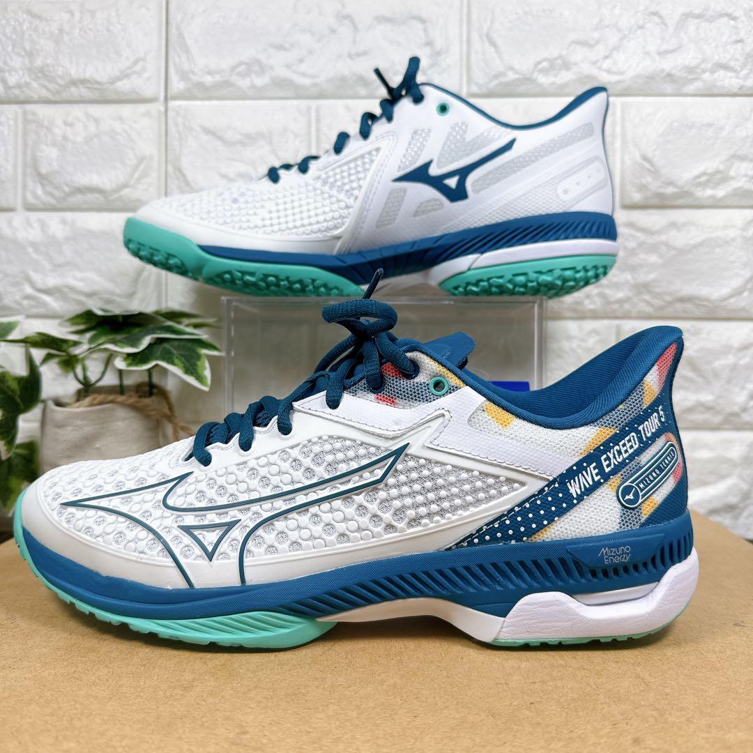 箱付き　ミズノ　テニスシューズ　25.5㎝　ウェーブエクシード　軽量　即日発送