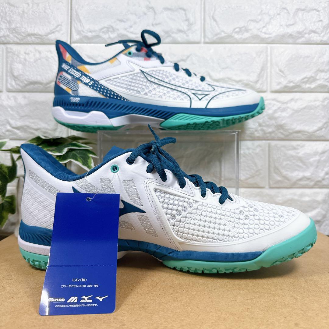 箱付き　ミズノ　テニスシューズ　25.5㎝　ウェーブエクシード　軽量　即日発送