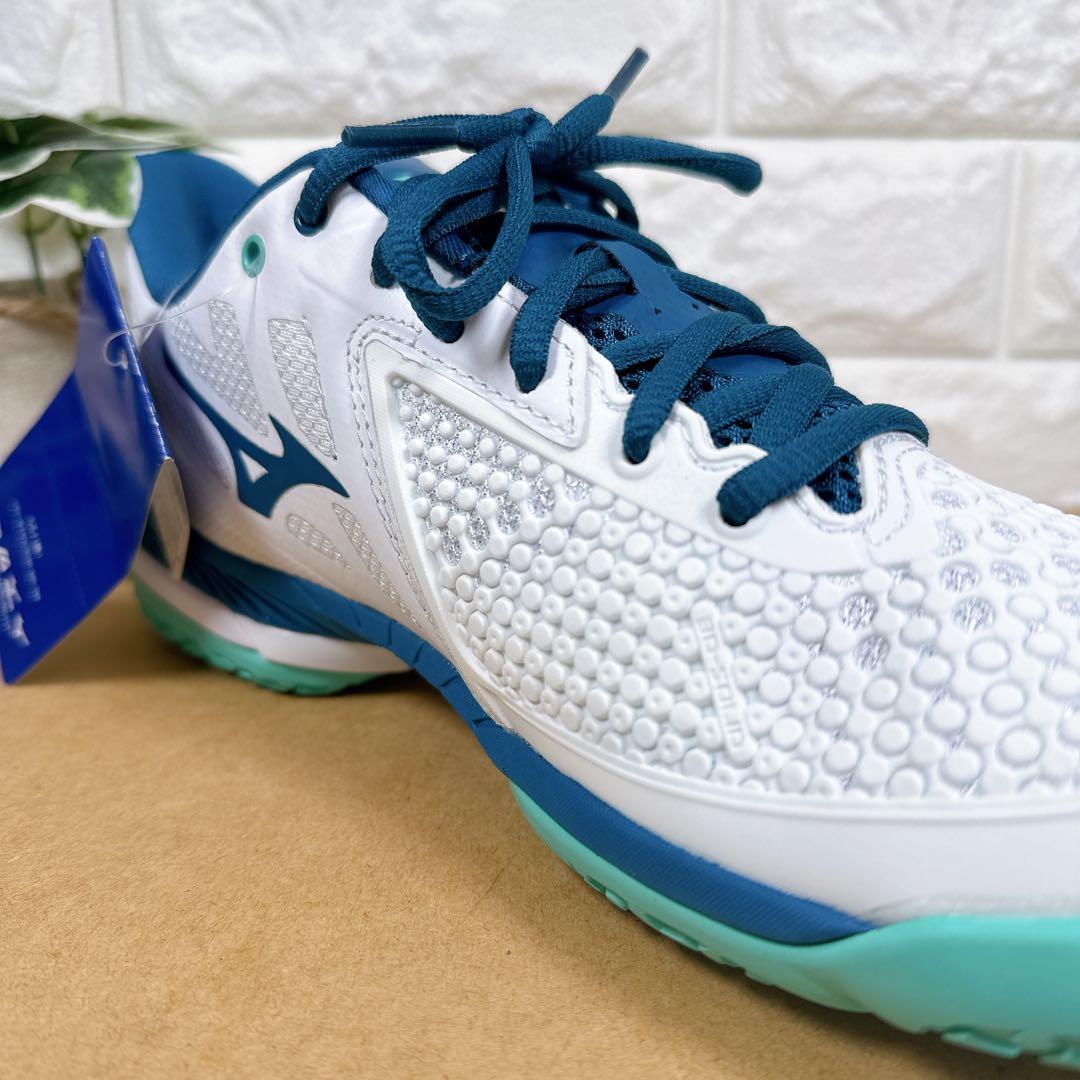箱付き　ミズノ　テニスシューズ　25.5㎝　ウェーブエクシード　軽量　即日発送