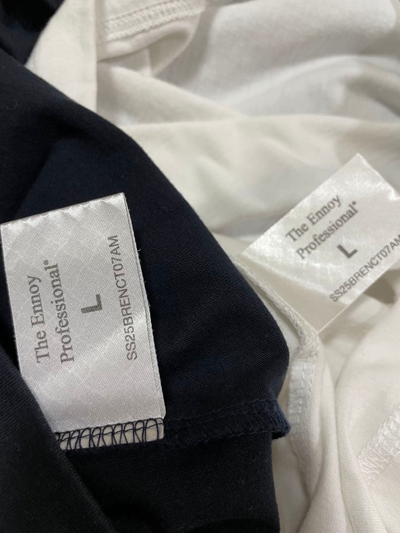 ENNOY POCKET&CREW LS T-SHIRT L セット 白 紺