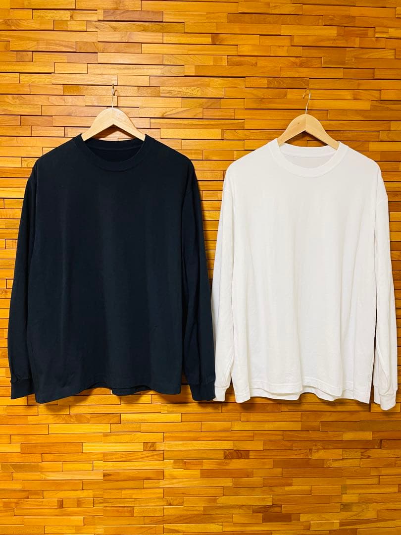 ENNOY POCKET&CREW LS T-SHIRT L セット 白 紺