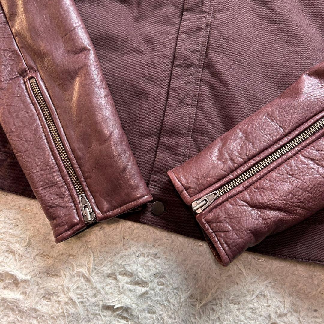 T by Alexander Wang レザー ウール ジャケット ブラウン