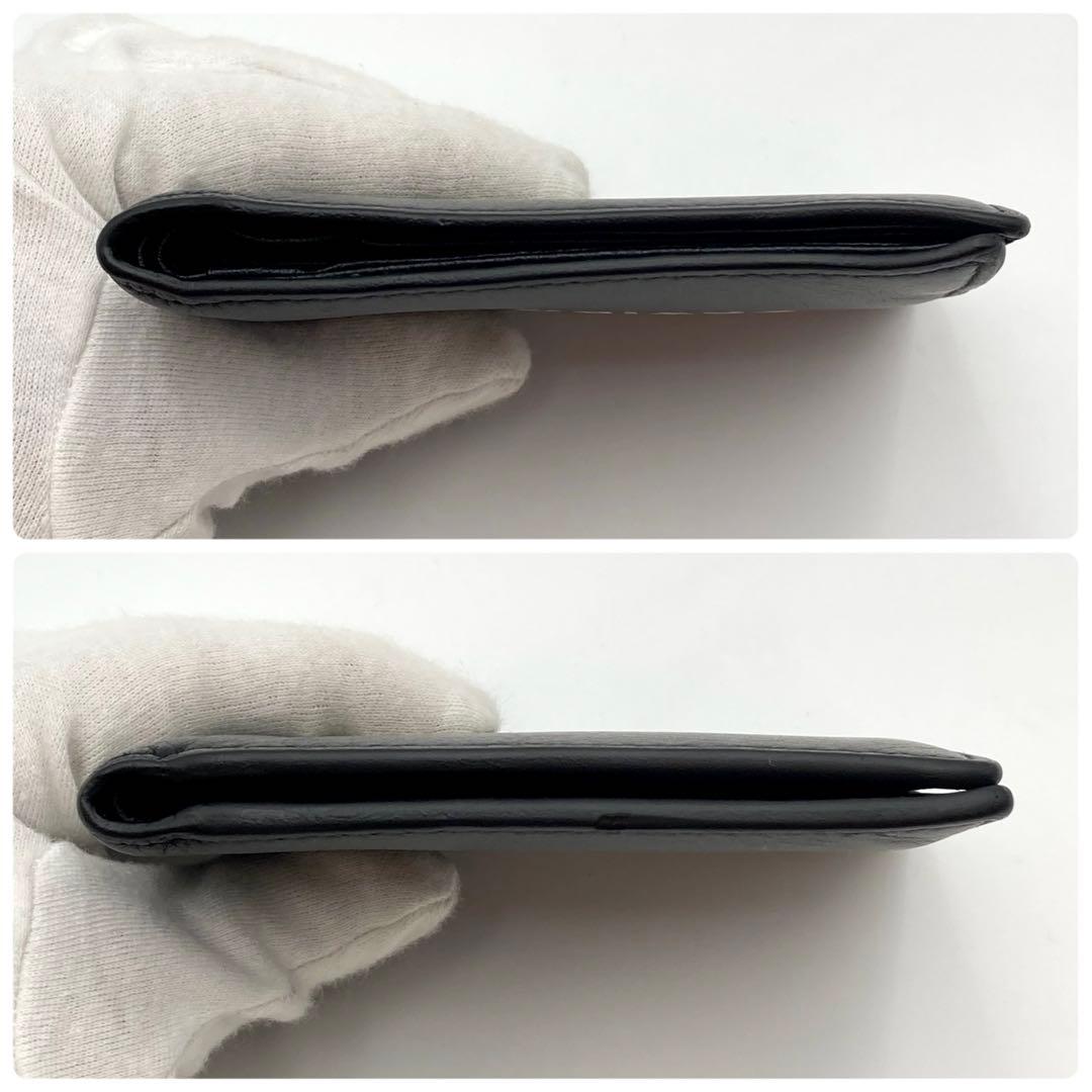 美品✨ BALENCIAGA エブリデイ 二つ折り財布 黒 レザー ロゴ 男女