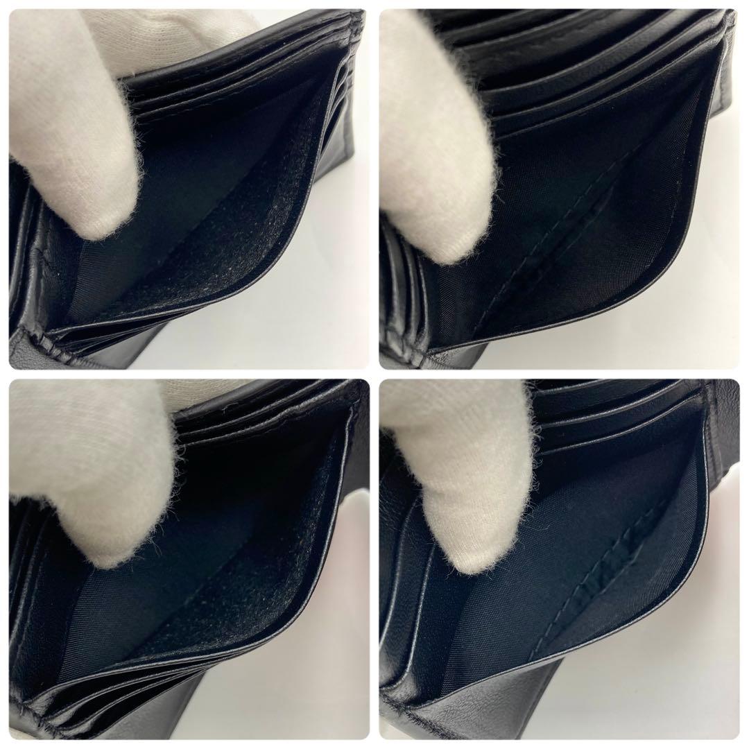 美品✨ BALENCIAGA エブリデイ 二つ折り財布 黒 レザー ロゴ 男女