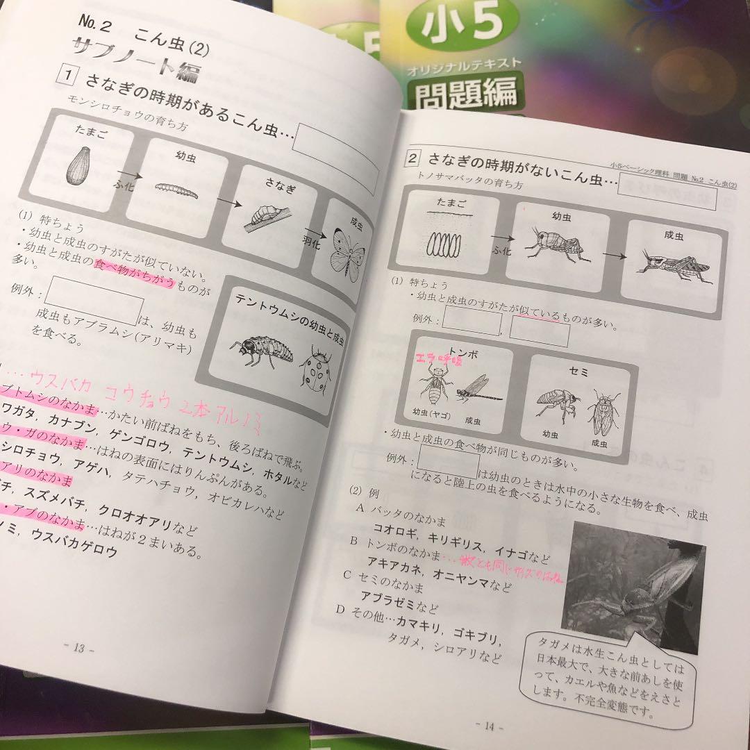 希学園　5年　理科　オリジナルテキスト　第１分冊～第４分冊　2020年度