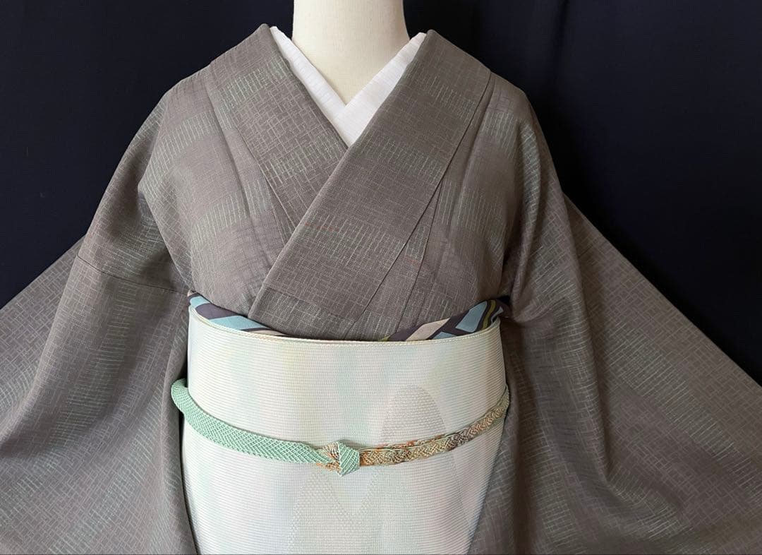 ★専用★帯とお直し　夏物 紋紗　深みのある松煙染　最高級生地の逸品　軽やか清涼感