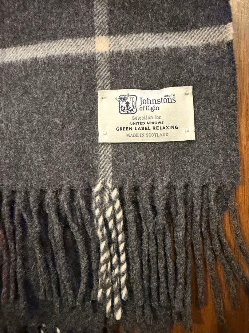 ジョンストンズ　UNITEDARROWS 別注　カシミヤ混大判ストール