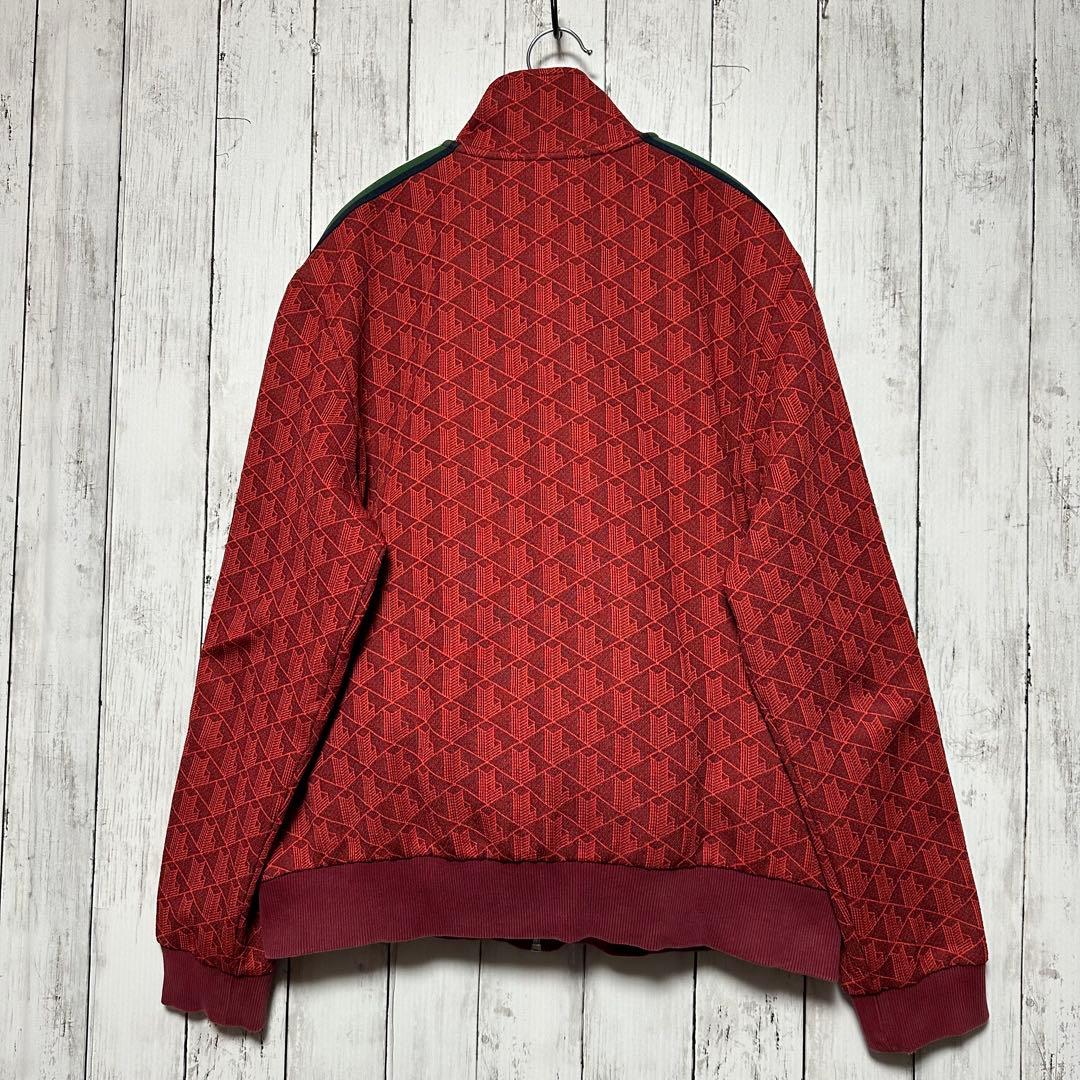 【ラコステ☆モノグラム】トラックジャケット☆セットアップ☆ジャガード☆L〜XL赤