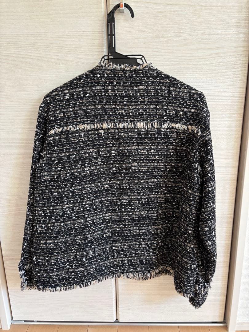 anuans オリジナルツイードノーカラージャケット