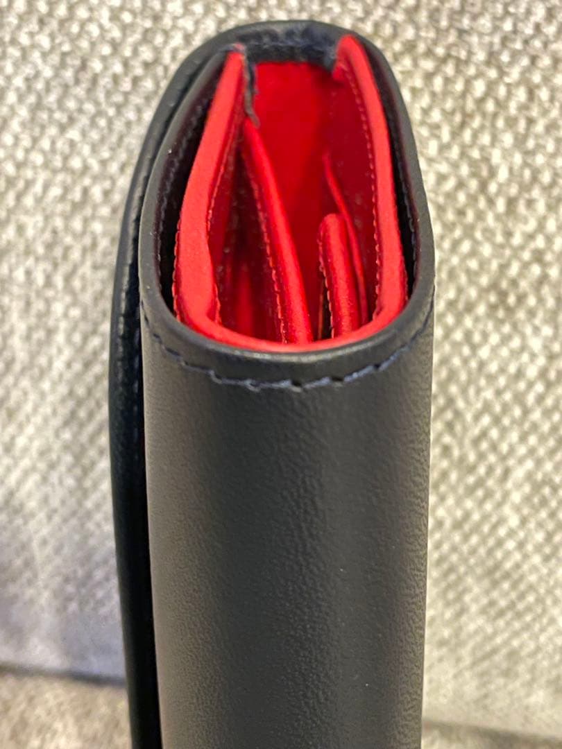 美品Whitehouse Cox 三つ折り財布 ネイビー/レッド